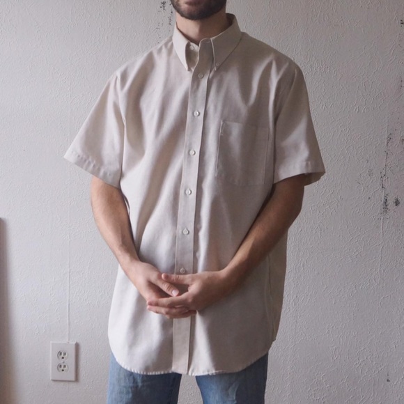 Cream/Sand Button Up Shirt - PLEASE COMMENT BEFORE BUYING - Picture 3 of 4
